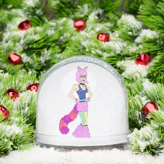 katmeisje sneeuwbol (Kerstmis)