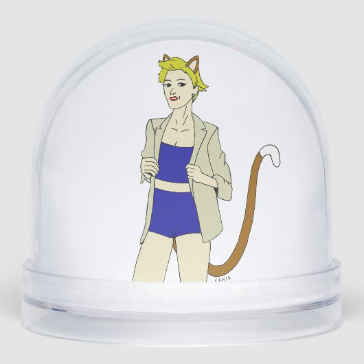 katmeisje sneeuwbol (Voorkant)