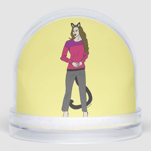 katmeisje sneeuwbol (Voorkant)