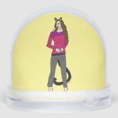 katmeisje sneeuwbol (Achterkant)