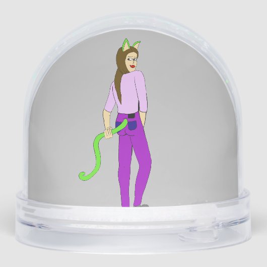 katmeisje sneeuwbol (Achterkant)