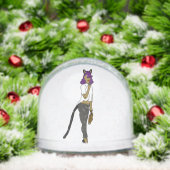 katmeisje sneeuwbol (Kerstmis)