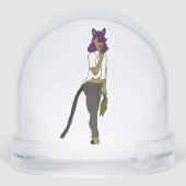 katmeisje sneeuwbol (Achterkant)