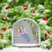 katmeisje sneeuwbol (Kerstmis)