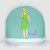 katmeisje sneeuwbol (Voorkant)