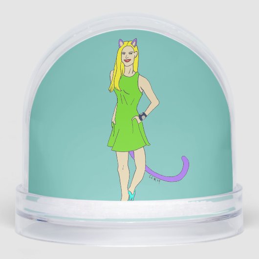 katmeisje sneeuwbol (Voorkant)