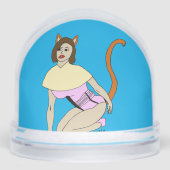 katmeisje sneeuwbol (Voorkant)