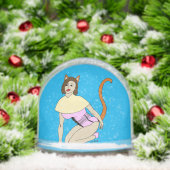 katmeisje sneeuwbol (Kerstmis)