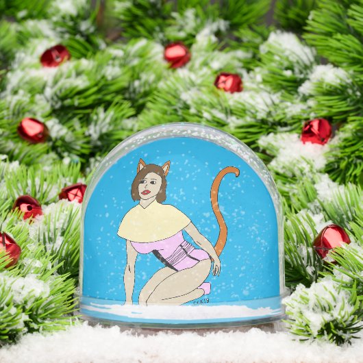 katmeisje sneeuwbol (Kerstmis)