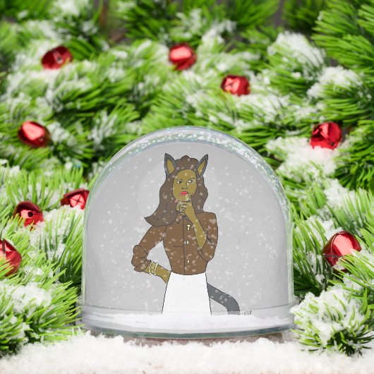 katmeisje sneeuwbol (Kerstmis)