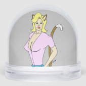 katmeisje sneeuwbol (Achterkant)