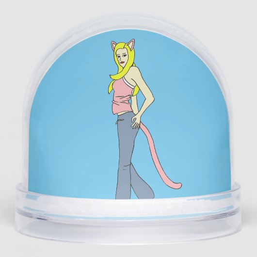 katmeisje sneeuwbol (Voorkant)