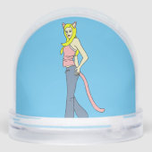 katmeisje sneeuwbol (Achterkant)