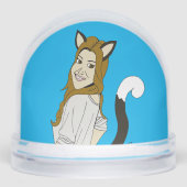 katmeisje sneeuwbol (Voorkant)