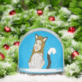 katmeisje sneeuwbol (Kerstmis)