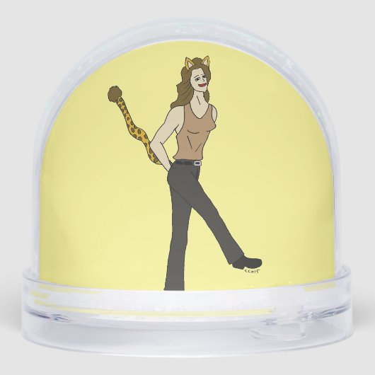 katmeisje sneeuwbol (Achterkant)