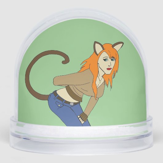 katmeisje sneeuwbol (Voorkant)