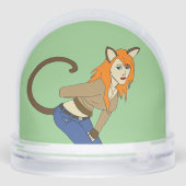 katmeisje sneeuwbol (Achterkant)