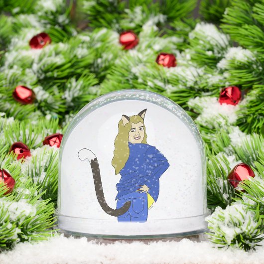 katmeisje sneeuwbol (Kerstmis)