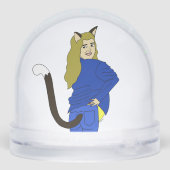 katmeisje sneeuwbol (Achterkant)