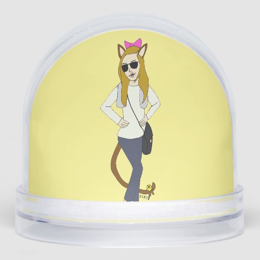 katmeisje sneeuwbol (Voorkant)