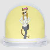 katmeisje sneeuwbol (Achterkant)