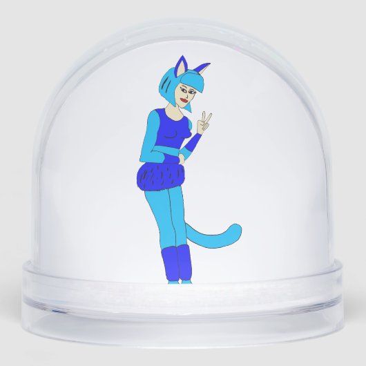 katmeisje sneeuwbol (Voorkant)