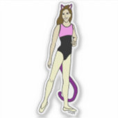 katmeisje sticker (Voorkant)