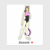 katmeisje sticker (Vel)