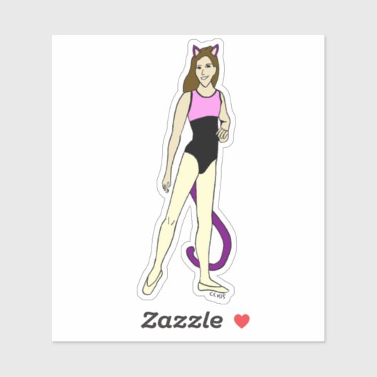 katmeisje sticker (Vel)