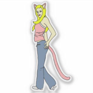 katmeisje sticker
