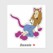 katmeisje sticker (Vel)