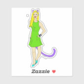 katmeisje sticker (Vel)