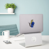 katmeisje sticker (Laptop op bureau)