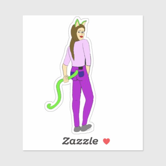 katmeisje sticker (Vel)