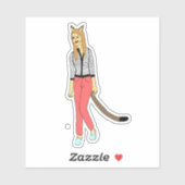 katmeisje sticker (Vel)