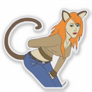 katmeisje sticker