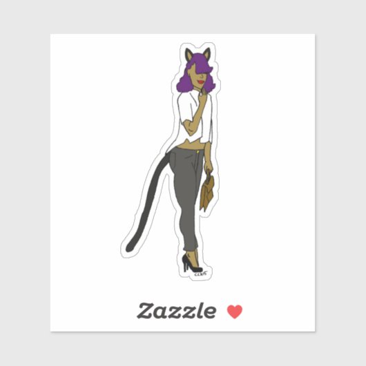 katmeisje sticker (Vel)