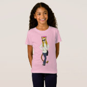 katmeisje t-shirt (Voorkant volledig)