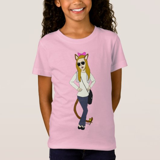 katmeisje t-shirt (Voorkant)