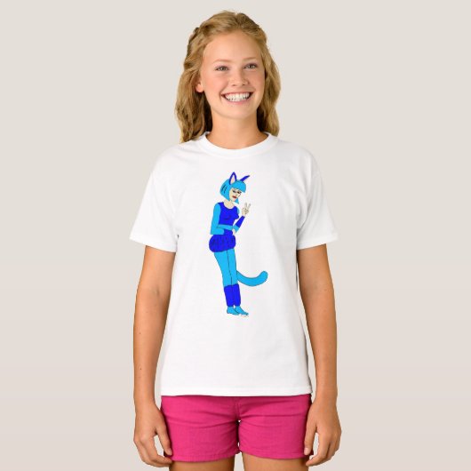 katmeisje t-shirt (Voorkant volledig)