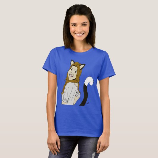 katmeisje t-shirt (Voorkant volledig)