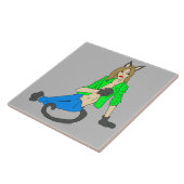 katmeisje tegeltje (Zijkant)