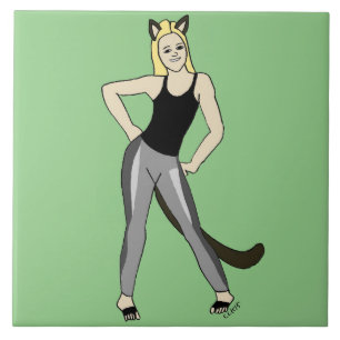 katmeisje tegeltje