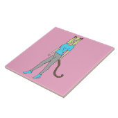 katmeisje tegeltje (Zijkant)