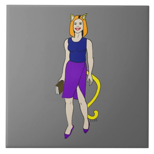 katmeisje tegeltje (Voorkant)