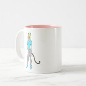 katmeisje tweekleurige koffiemok (Voorkant links)