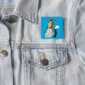 katmeisje vierkante button 5,1 cm (In situ)