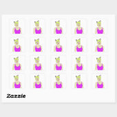 katmeisje vierkante sticker (Vel)