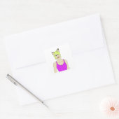 katmeisje vierkante sticker (Envelop)
